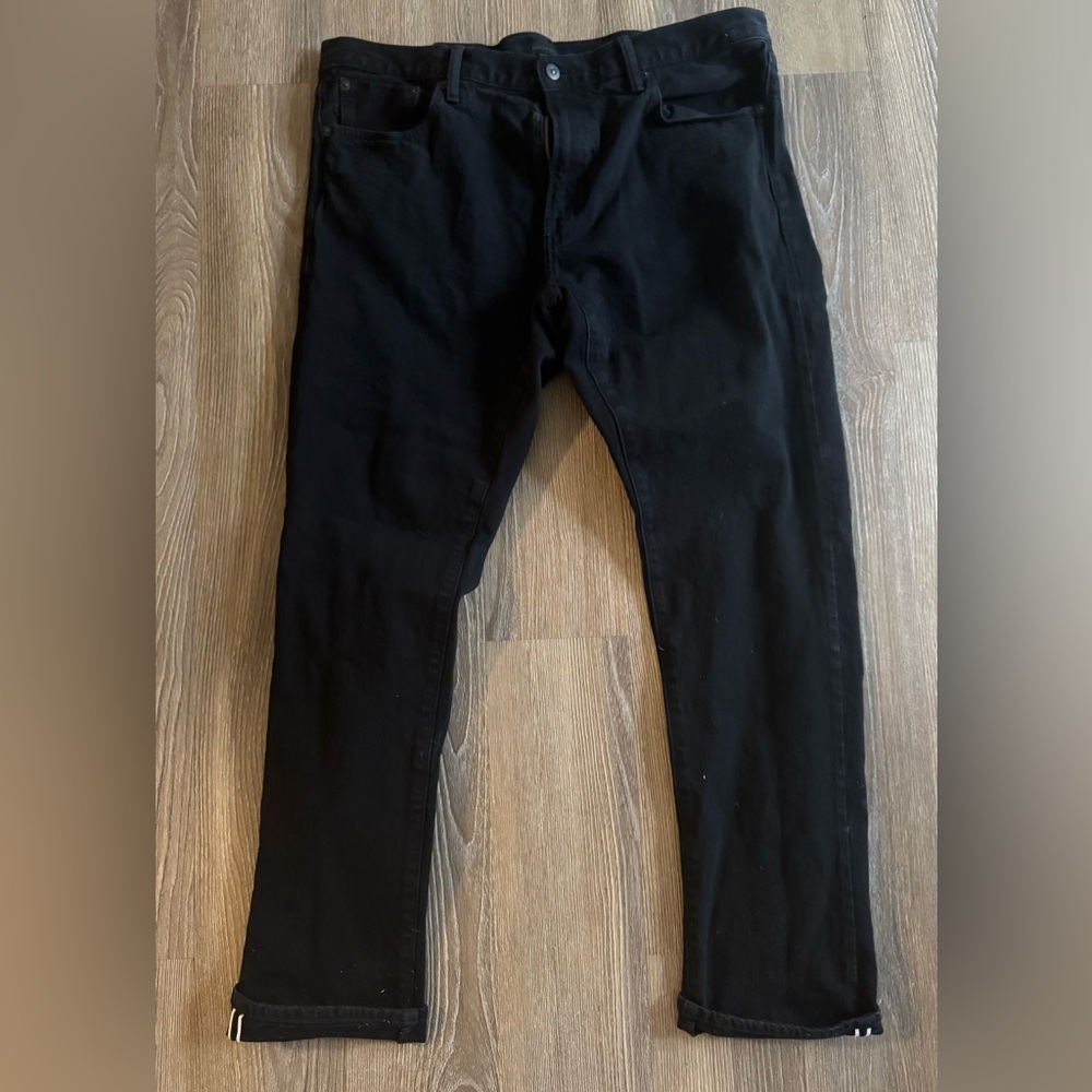 Uniqlo Stretch Selvedge Slim Fit Jeans - 38x34, Black